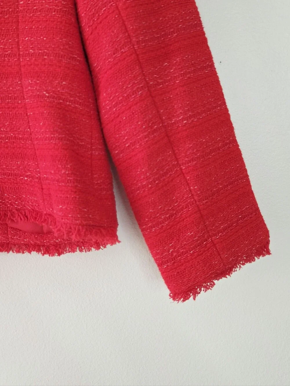 Hobbs Red Kathleen Tweed Jacket Size 6